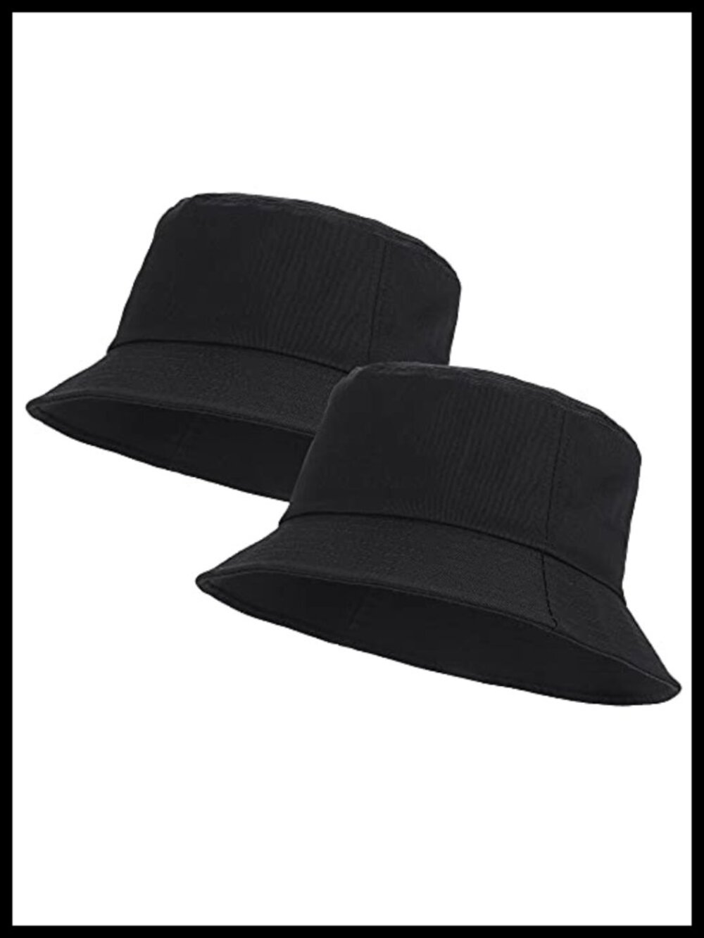 2 Pack Cotton Bucket Hat Packable Sun Hat for Men Women